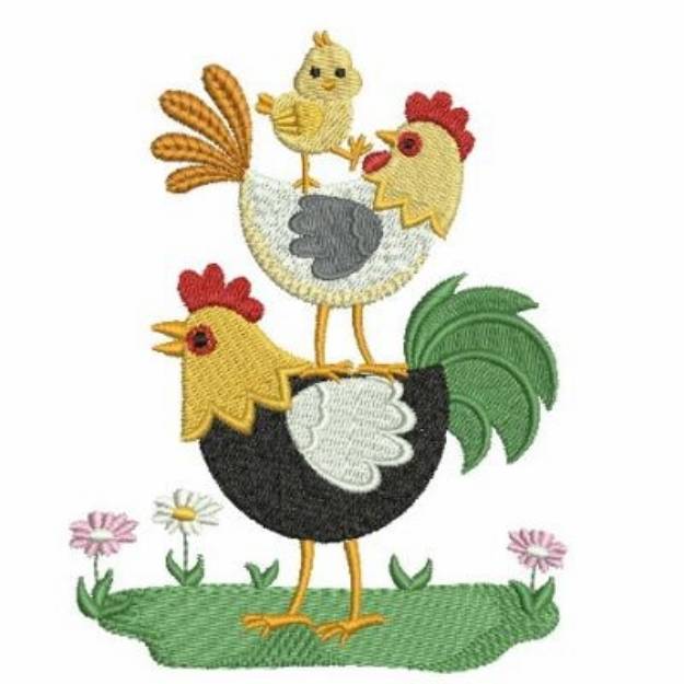 Stacked Chickens Machine Embroidery Design | Embroidery Library at ...