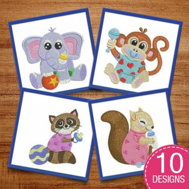 Picture of Cute Baby Animals Embroidery Design Pack