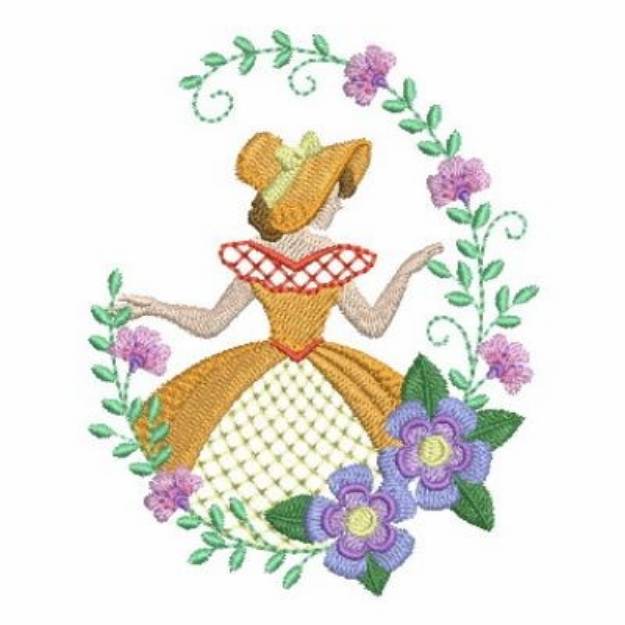 Picture of Floral Lady Machine Embroidery Design