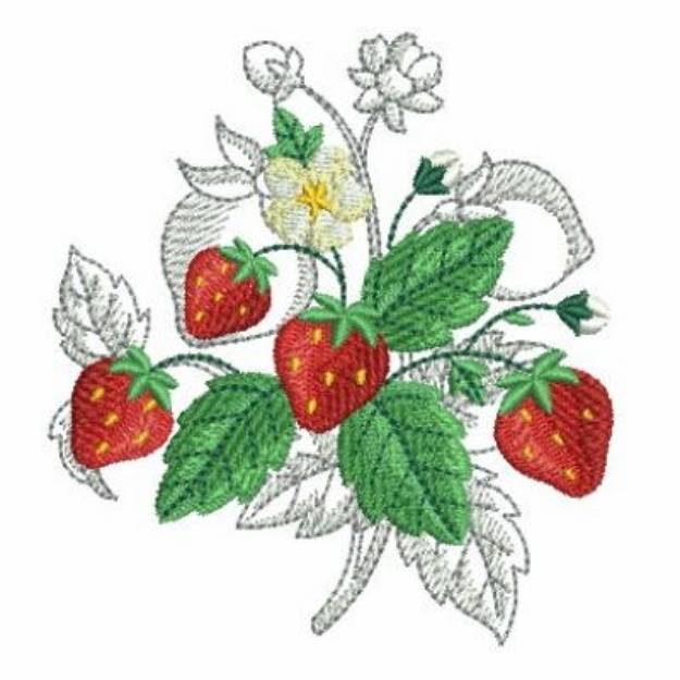 Picture of Realistic Strawberries Machine Embroidery Design