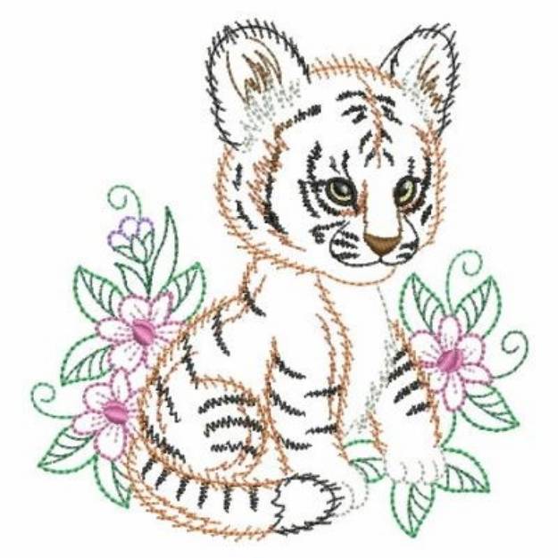 Picture of Tiger Cub Outline Machine Embroidery Design