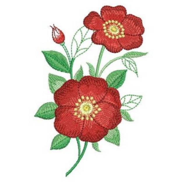 Realistic Wild Rose Machine Embroidery Design | Embroidery Library at ...