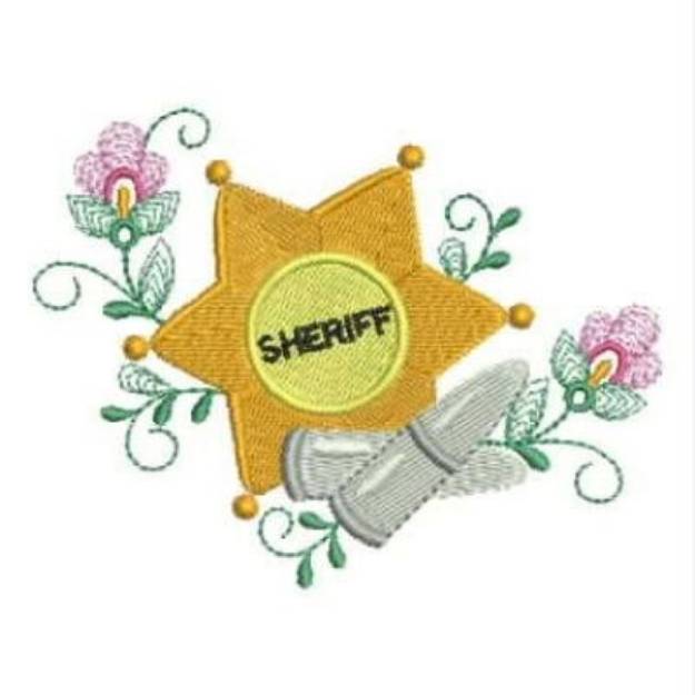 Picture of Sheriff Badge Machine Embroidery Design