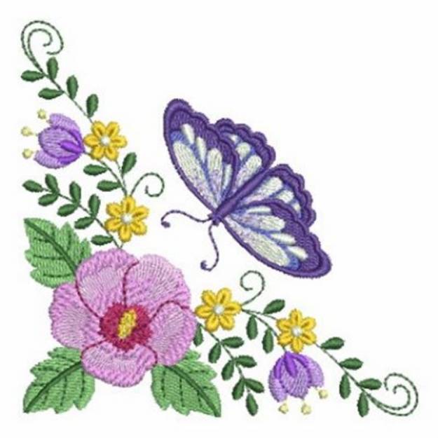 Picture of Butterfly Corner Machine Embroidery Design