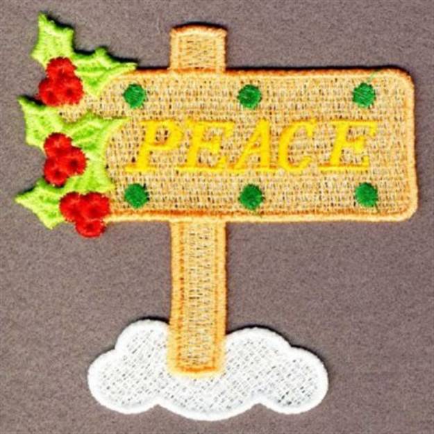 Picture of FSL Peace Sign Machine Embroidery Design