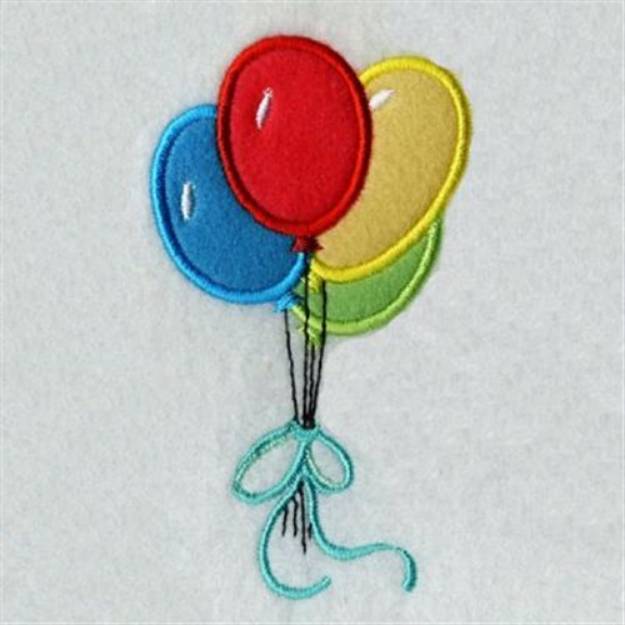 Picture of Applique Balloon Bouquet Machine Embroidery Design