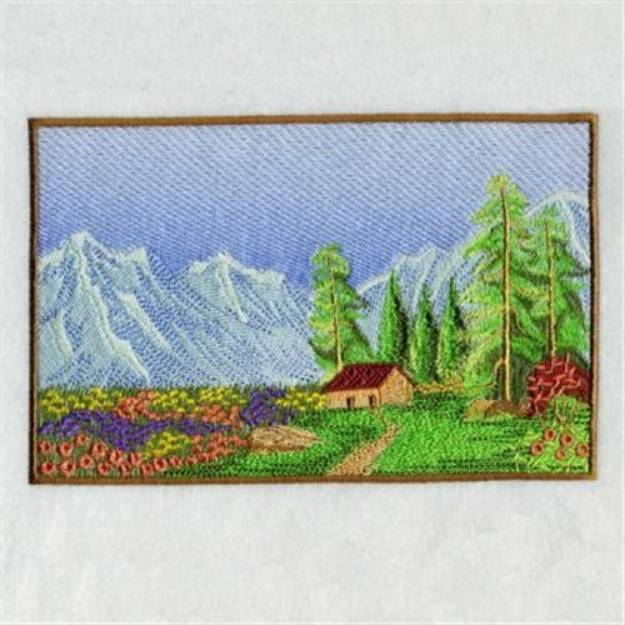 Picture of Realistic Mountains Machine Embroidery Design