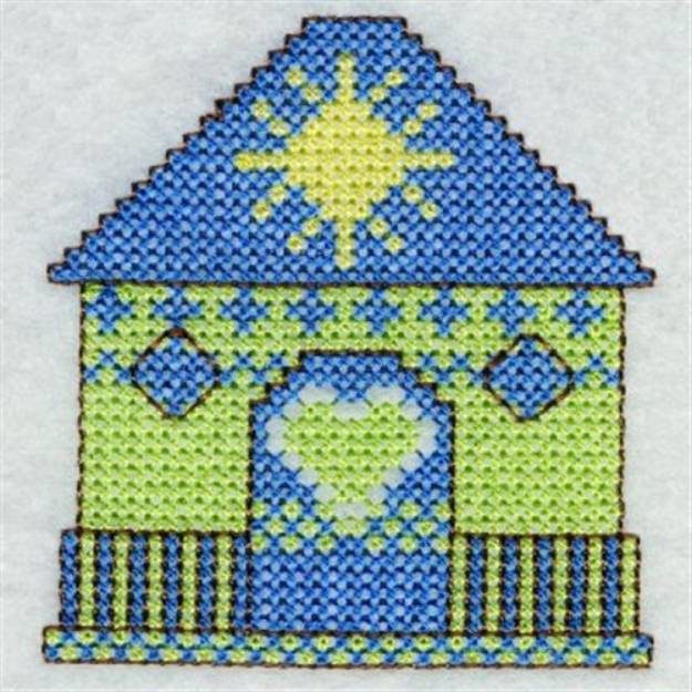 Picture of Cross Stitch House Machine Embroidery Design