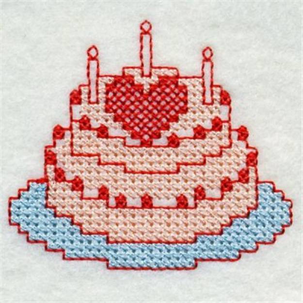 Picture of Cross Stitch Cake Machine Embroidery Design