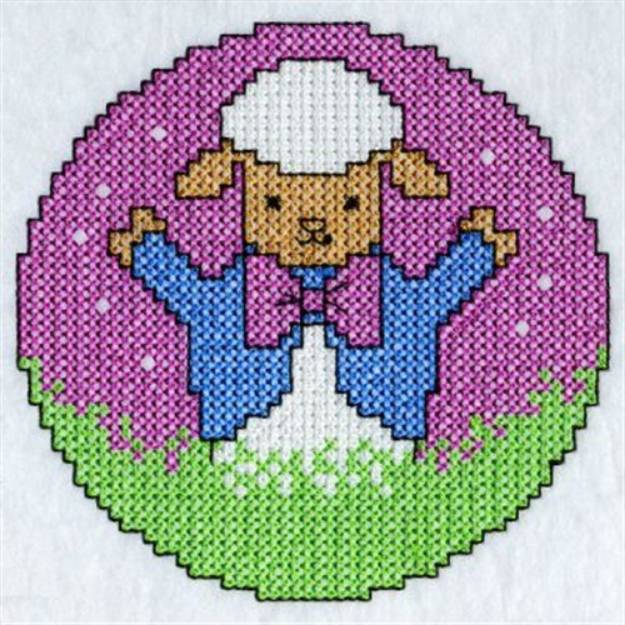 Picture of Cross Stitch Sheep Machine Embroidery Design