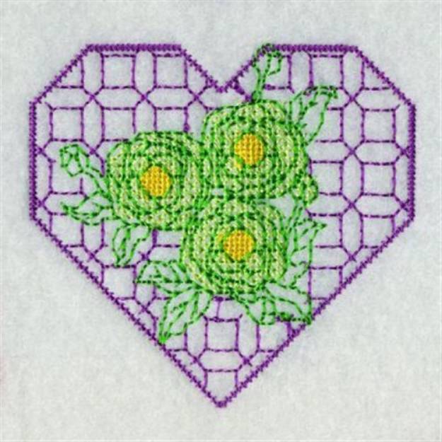 Picture of Cross Stitch Heart Machine Embroidery Design