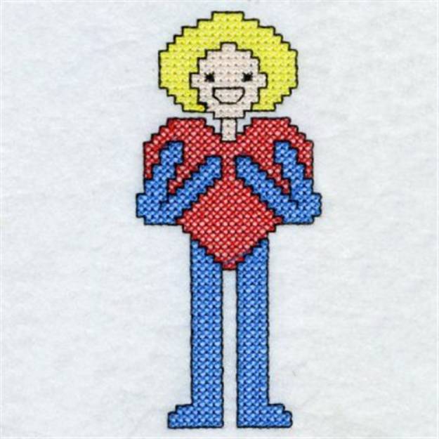 Picture of Cross Stitch Girl Machine Embroidery Design