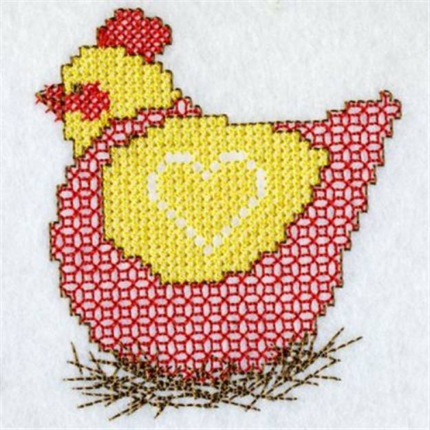 Cross Stitch Hen Machine Embroidery Design | Embroidery Library at ...