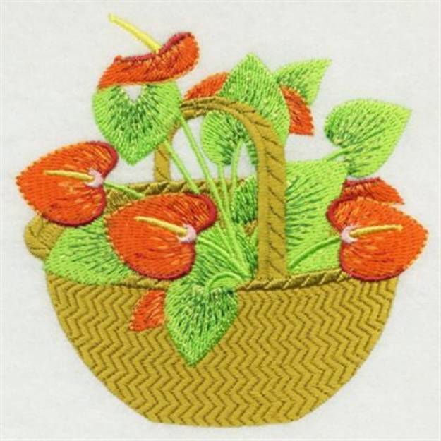 Picture of Anthurium Basket Machine Embroidery Design