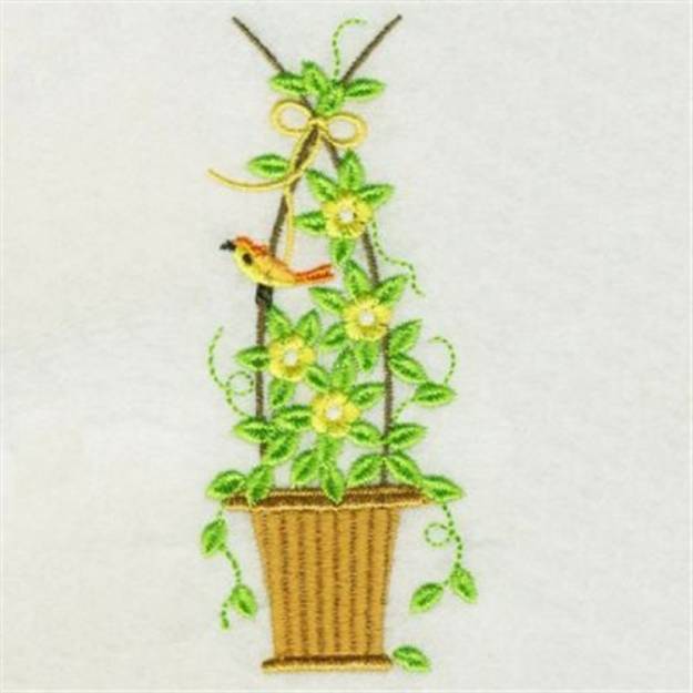 Picture of Floral Topiary Machine Embroidery Design