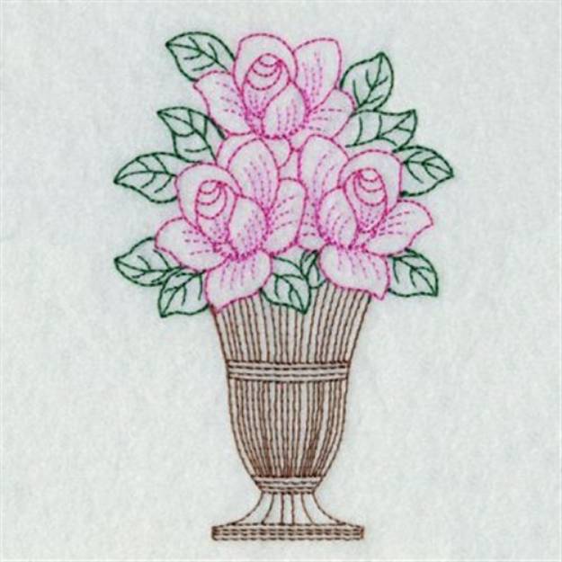 Vase Of Roses Machine Embroidery Design | Embroidery Library at ...