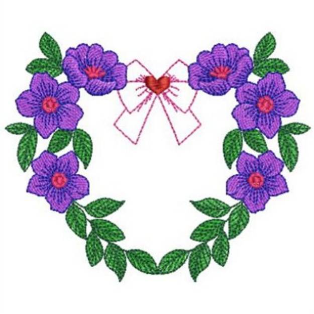 Heirloom Floral Heart Machine Embroidery Design 