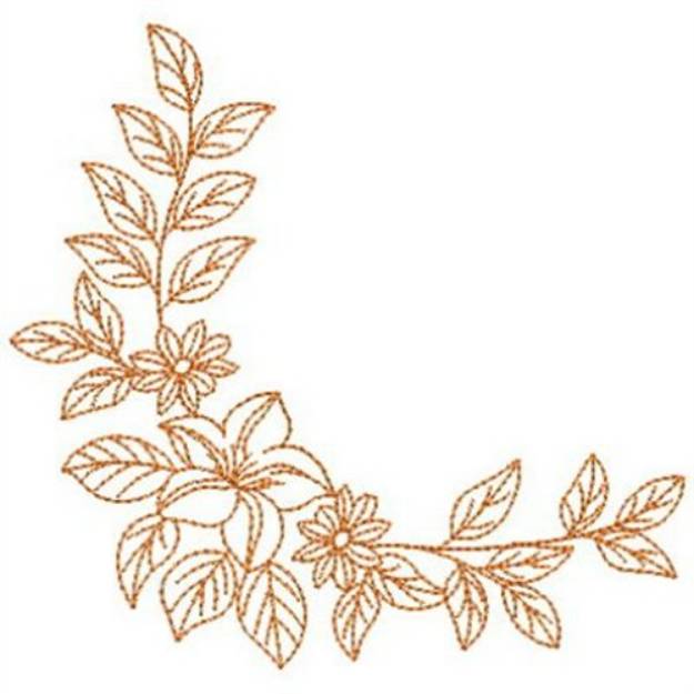 Picture of Floral Corner Machine Embroidery Design