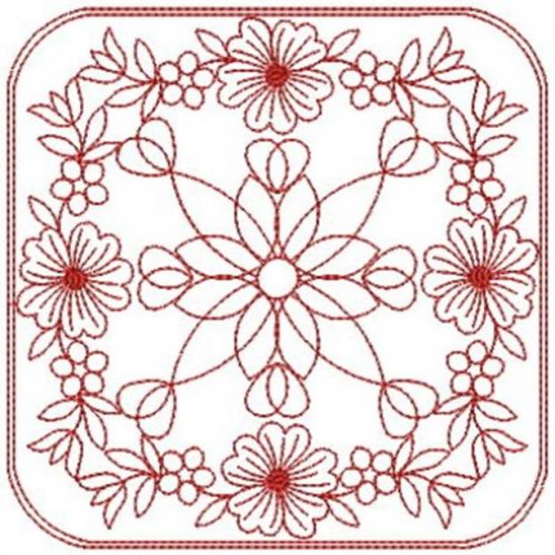 Picture of Redwork Quilt Blocks Machine Embroidery Design