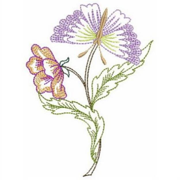 Picture of Floral Butterflies Machine Embroidery Design