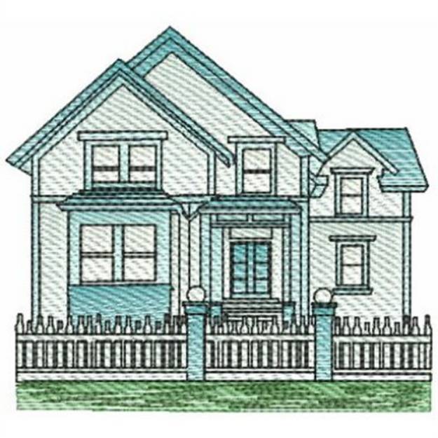 Picture of Houses Machine Embroidery Design