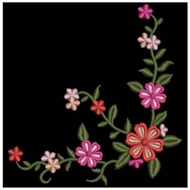 Picture of Elegant Flower Corner Machine Embroidery Design