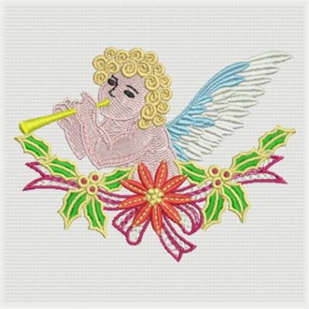 Picture of Trumpeting Garland Angel Machine Embroidery Design