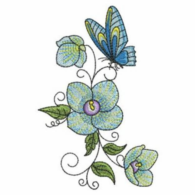 Butterfly Flower Border Machine Embroidery Design | Embroidery Library ...