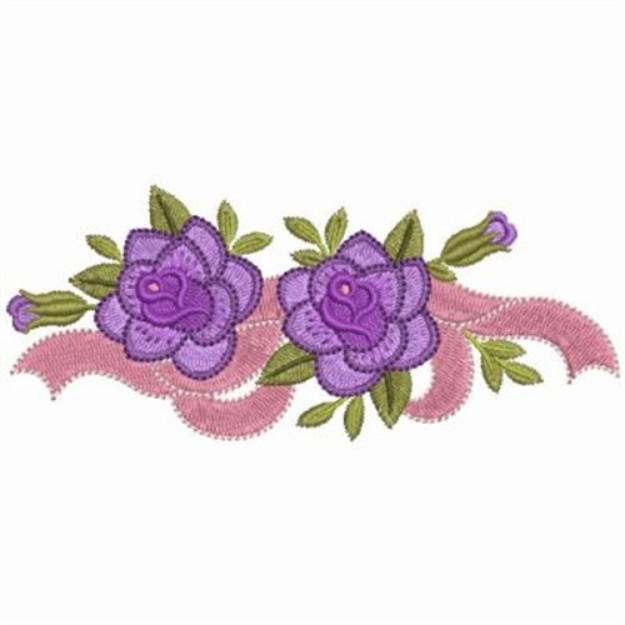 Purple Rose Border Machine Embroidery Design | Embroidery Library at ...