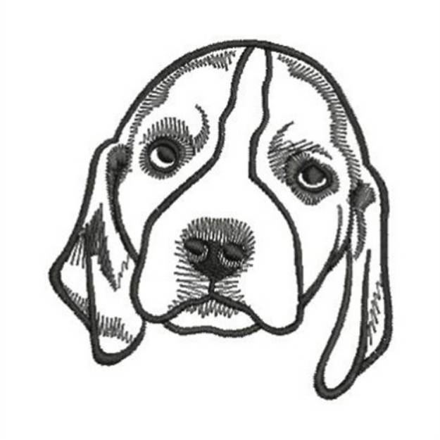 Picture of Beagle Head Outline Machine Embroidery Design