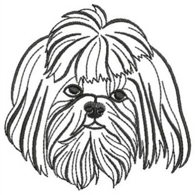 Picture of Yorkie Head Outline Machine Embroidery Design