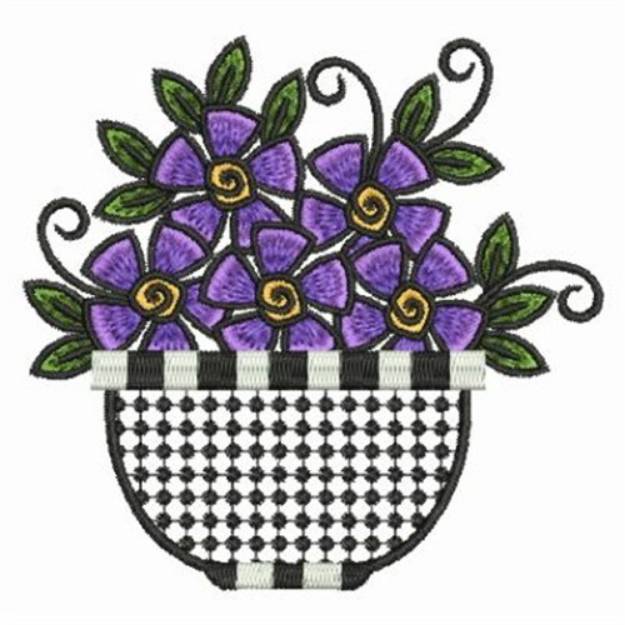 Picture of Floral Basket Machine Embroidery Design