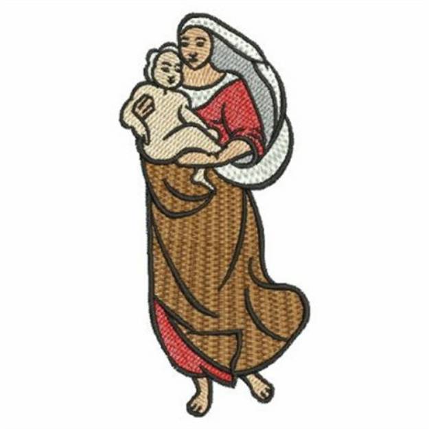 Picture of Mary And Baby Jesus Machine Embroidery Design