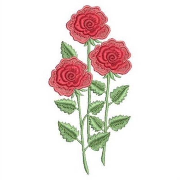 Picture of Red Roses Machine Embroidery Design