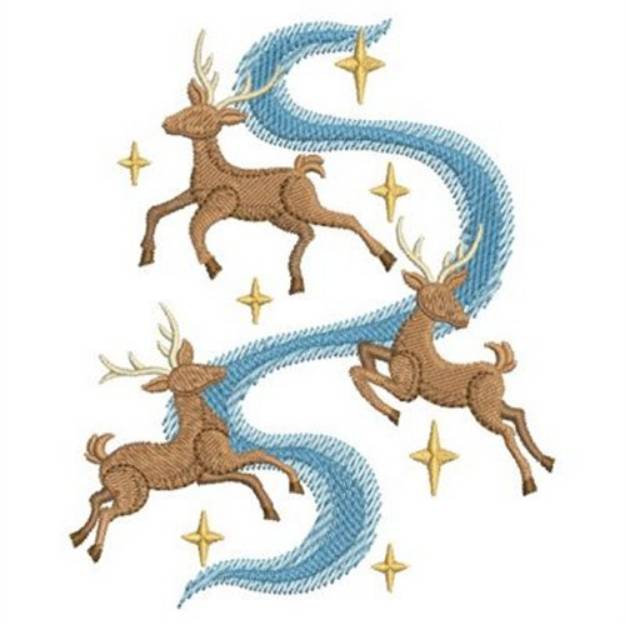 Picture of Leaping Reindeers Machine Embroidery Design