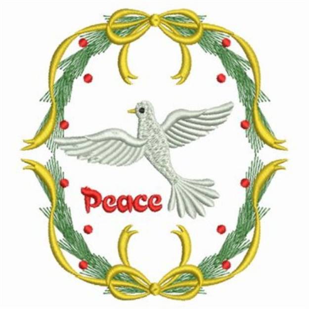 Picture of Peace Dove Oval Machine Embroidery Design