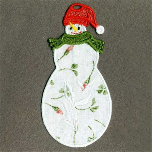 FSL Applique Floral Snowman Machine Embroidery Design | Embroidery ...