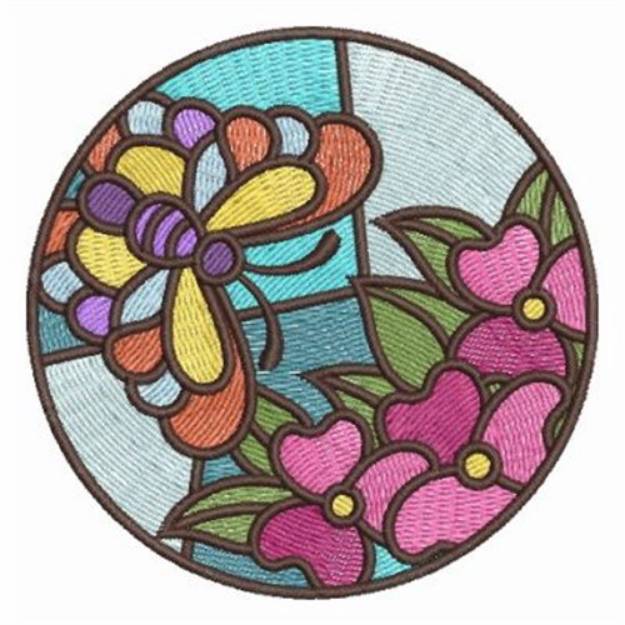 Picture of Stained Glass Butterfly Machine Embroidery Design