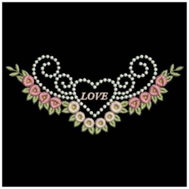 Picture of Romantic Rose Border Machine Embroidery Design