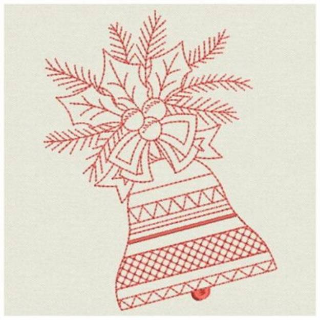 Redwork Christmas Bell Machine Embroidery Design | Embroidery Library ...