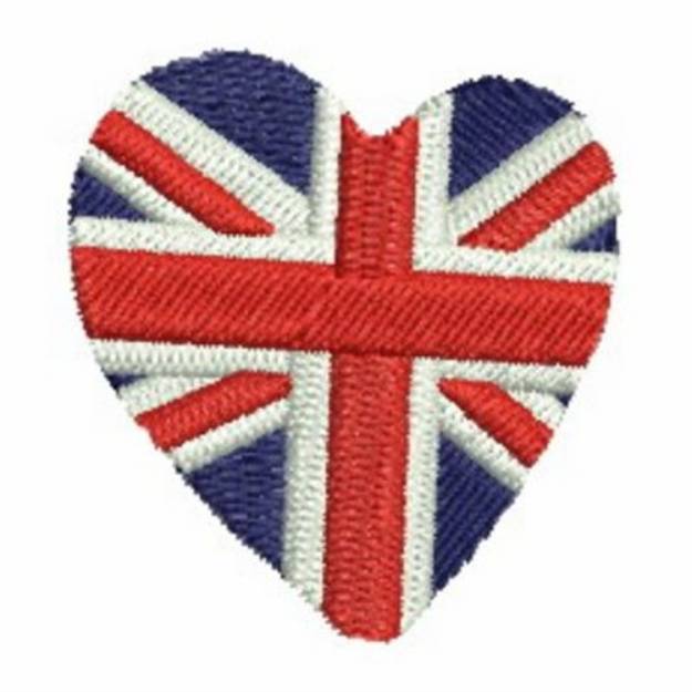 Picture of Union Jack Heart Machine Embroidery Design