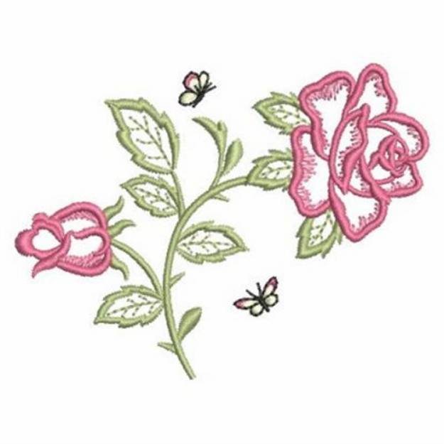 Stemmed Rose Outline Machine Embroidery Design | Embroidery Library at ...