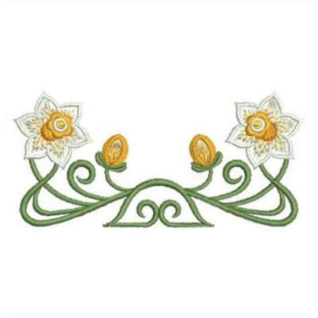 Picture of Art Nouveau Daffodil Machine Embroidery Design