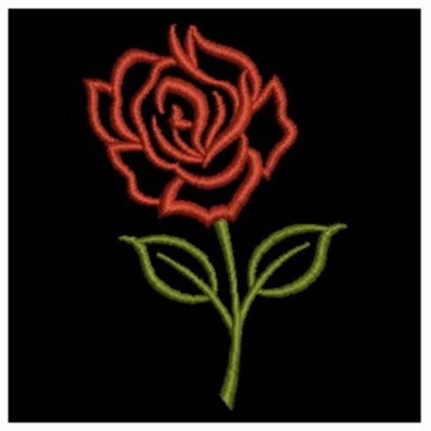 Picture of Single Rose Outline Machine Embroidery Design