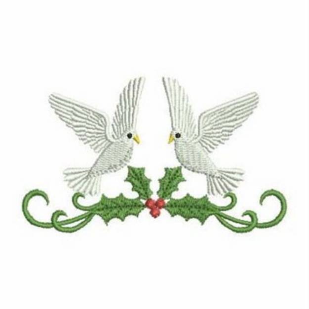 Picture of Christmas Doves Border Machine Embroidery Design