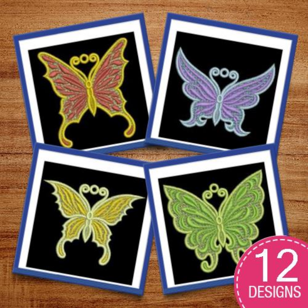 Picture of Fancy Butterflies 4 Embroidery Design Pack