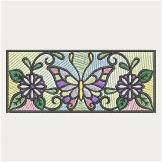 Picture of Stained Glass Butterfly Machine Embroidery Design