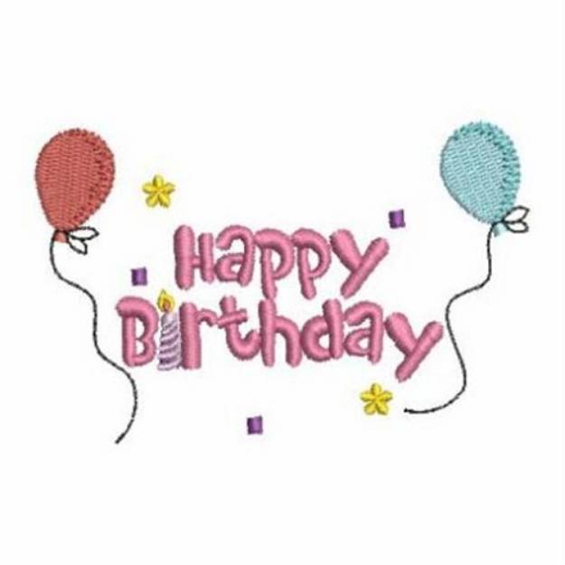 Picture of Happy Birthday Machine Embroidery Design