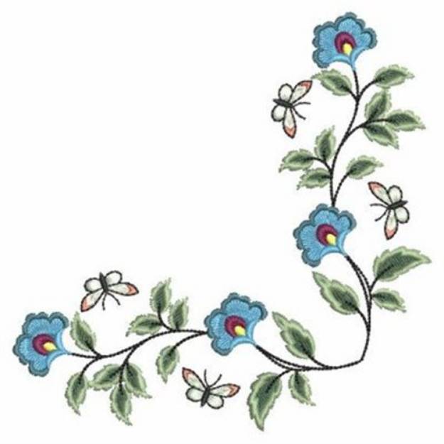 Picture of Floral Corner Machine Embroidery Design