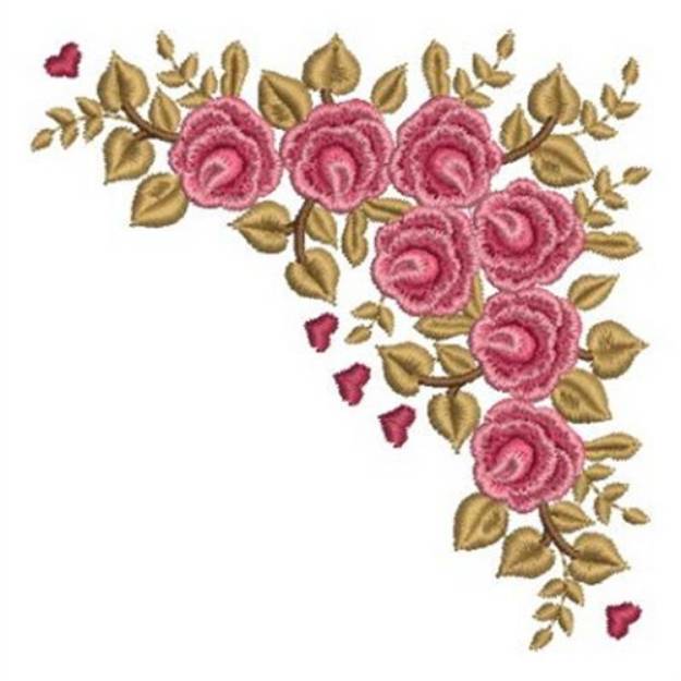Corner Of Roses Machine Embroidery Design | Embroidery Library at ...